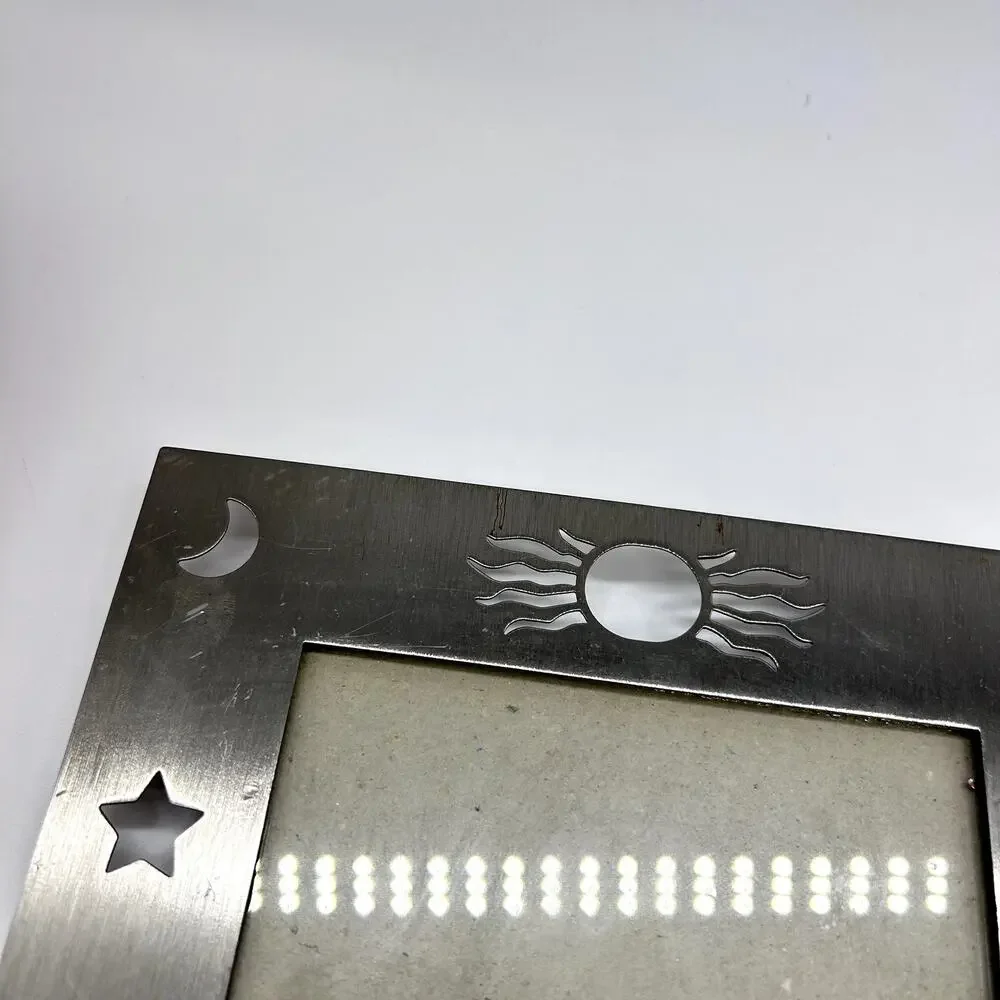 Vintage Moon Sun Photo Frame Navy Silver Tone Celestial Boho Picture Home Decor